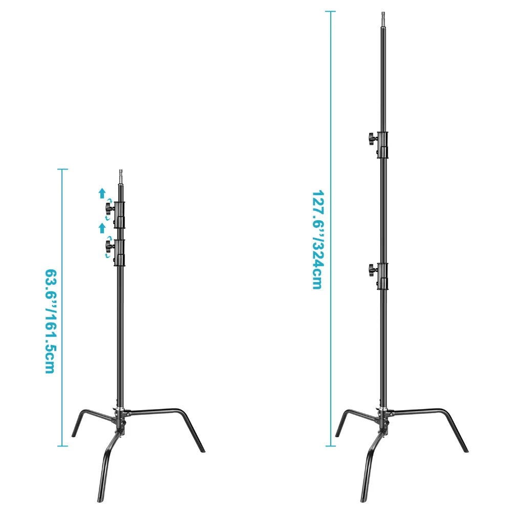 Neewer 2-pack сверхмощный алюминиевый сплав C-Stand-Регулируемая 5-10 футов/1,6-3,2 метров светильник подставка для отражатели света для фотографии