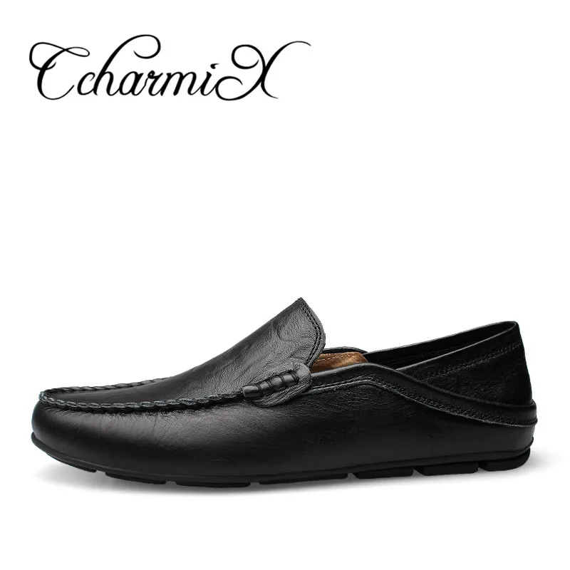 Ccharmix большой размер 38-47 мужские летние теплые квартиры формальная обувь мужчины slipon Эспадрильи обувь мужские черные Ретро Мокасины - Цвет: black