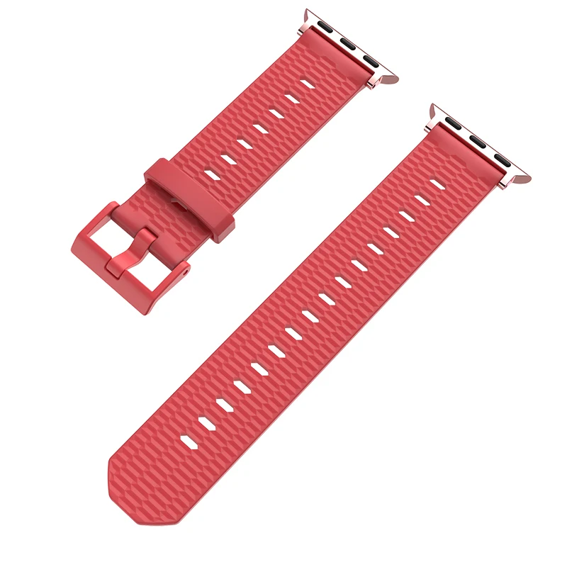 Ремешок 38 мм 42 мм для умных часов Apple iWatch, браслет, аксессуары, силиконовый ремешок для Apple iWatch, браслеты - Цвет: Red