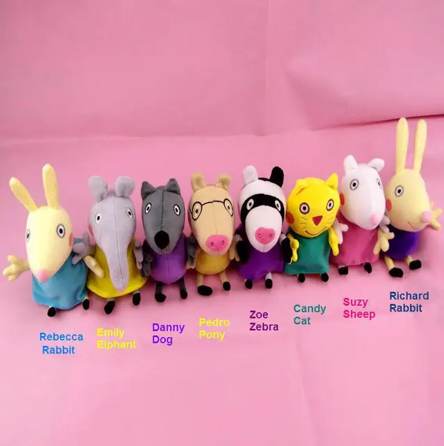 2014 new peppa pig friends toys 8PCS/Set Danny dog candy Cat Suzy Sheep