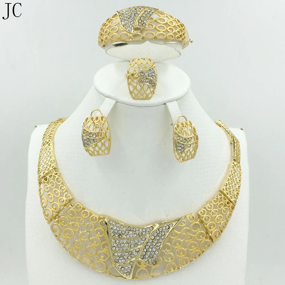Africa Nigeria 2016 pearl fashion wedding jewelry set gold gold plated