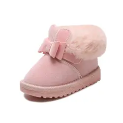 2017 детская Снегоступы светящиеся Обувь зима Обувь для девочек модные ботинки на меху Одежда для детей; малышей; девочек принцесса Обувь