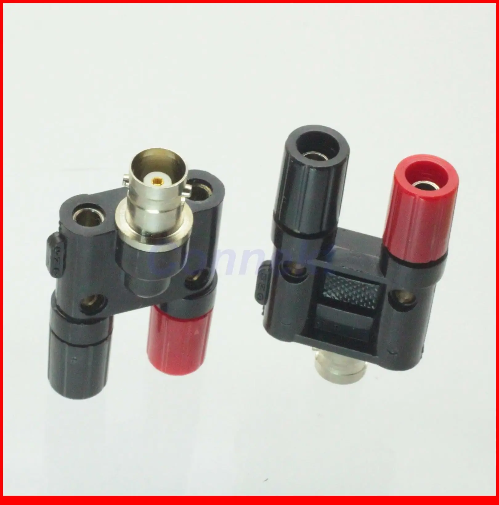 5pcs/lot BNC female jack to two dual Banana jack RF adapter connector