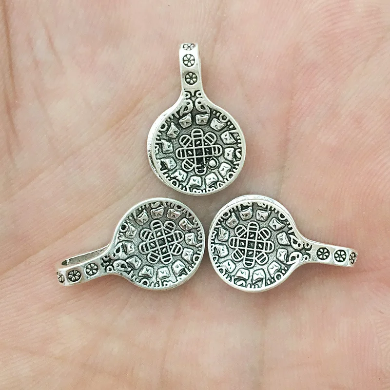

10 PCS 12*20mm Metal Copper Gold Color Antique Silver Color Pendant Spacer Beads Counter With Clip Charm
