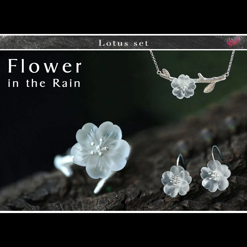 

Lotus Fun Real 925 Sterling Silver Natural Handmade Fine Jewelry Flower in the Rain Ring Open Rings for Women Female Bijoux