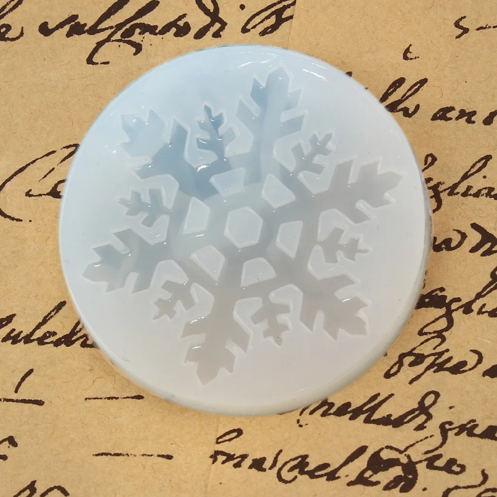 Doreen Box DIY модные украшения силиконовые полимерная форма для изготовления ювелирных изделий круглый белый Рождество Снежинка 5,2 см (2 ")