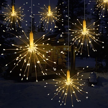 

DIY LED Fairy String Light 150LEDS Battery Operated Starburst Holiday Light with Remote Control Decoration for Garden Room Party