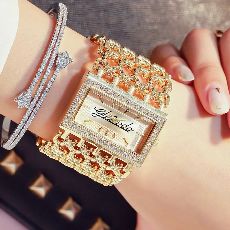 Женские часы, женские модные часы, горячая Распродажа, дизайнерские женские часы, роскошные брендовые кварцевые золотые наручные часы с бриллиантами, подарки для женщин