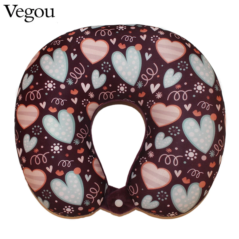 Vegou U Shaped Microbeads Neck Pillow Soft Car Travel ...