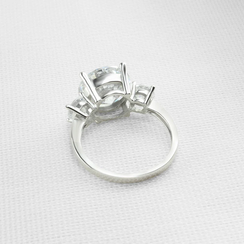 QYI 5 ct классические обручальные кольца 925 пробы серебряные круглые Sona Имитация