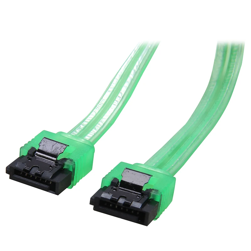 

18 inches 6Gb/s SATA3 Serial ATA DATA cable with latch Locking for PC SATA 3.0 SATAIII 6Gbps HDD Hard Drive Disk/ SSD - UV Green