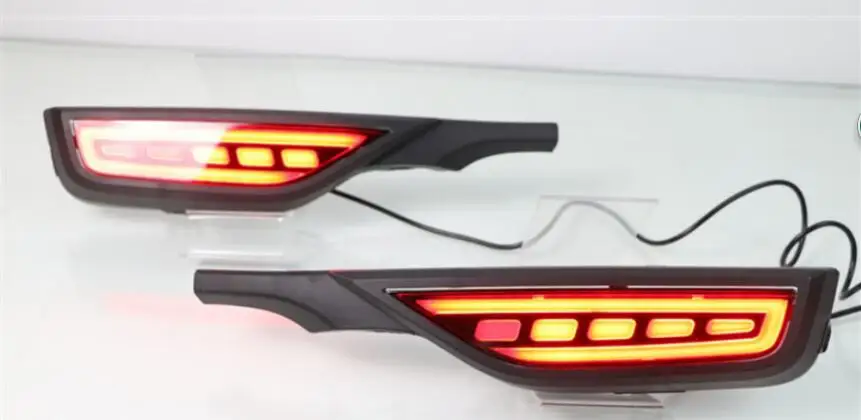 2 шт. для Honda Fit Jazz 12 В Автомобильный светодиодный задний противотуманный фонарь задний бампер светильник тормозной светильник плавный сигнал поворота отражатель