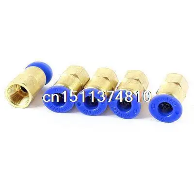 

6mm x 1/8 PT Female Thread Air Pneumatic Push In Fittings Quick Connector 5 Pcs