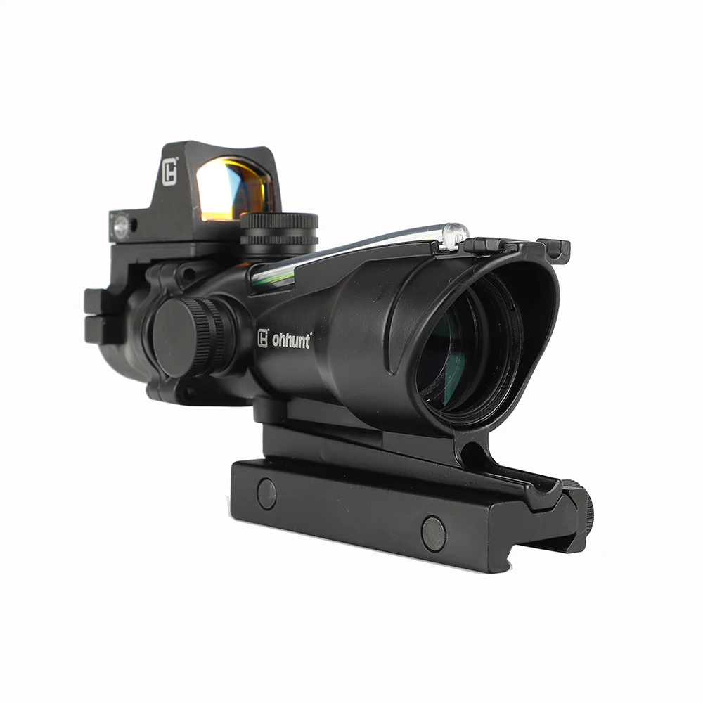 Ohhunt 4X32 Riflescope BDC шеврон сетка настоящий волоконный красный зеленый освещенный прицел с красной точкой зрения для cal. 223. 308 винтовка