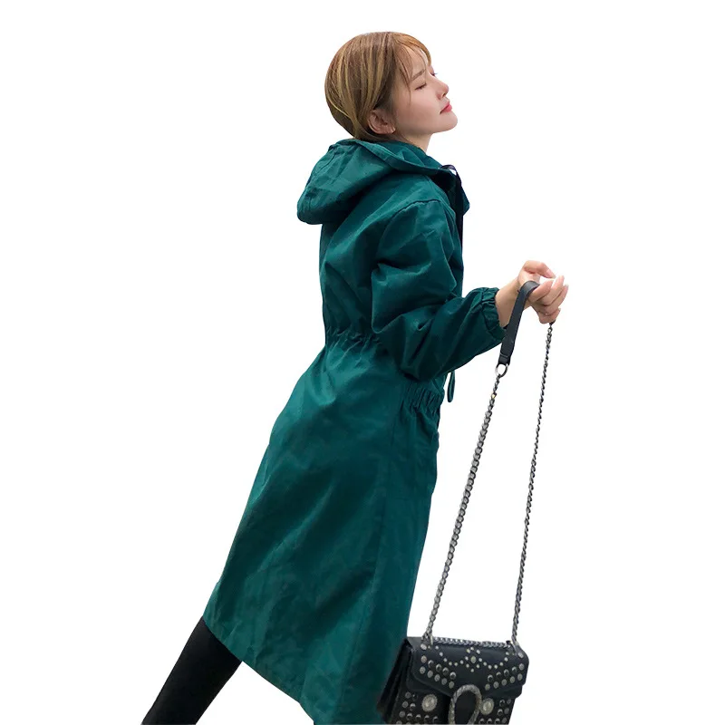 Повседневная Офисная женская дизайнерская Весенняя Тренч длинный рукав свободного кроя Европейская ветровка длинная Осенняя уличная одежда