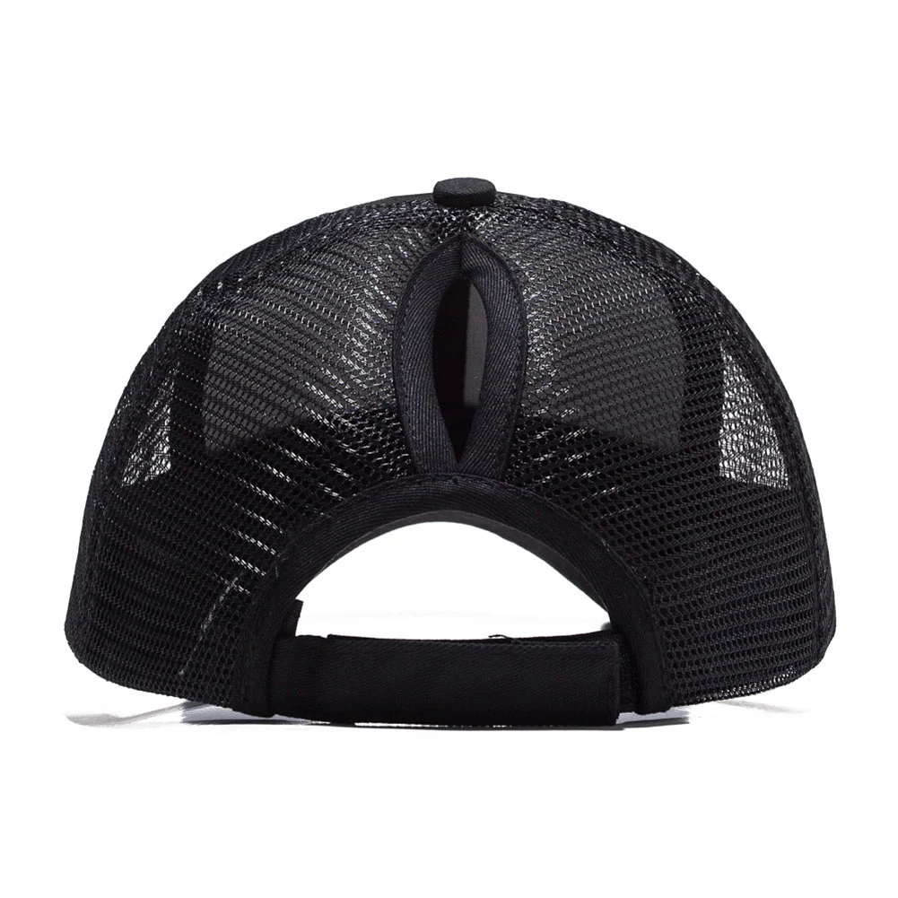 Женская кепка Snapback для папы, сетчатая Кепка для дальнобойщика, летняя кепка, Женская Регулируемая Кепка в стиле хип-хоп, блестящая бейсболка с конским хвостом