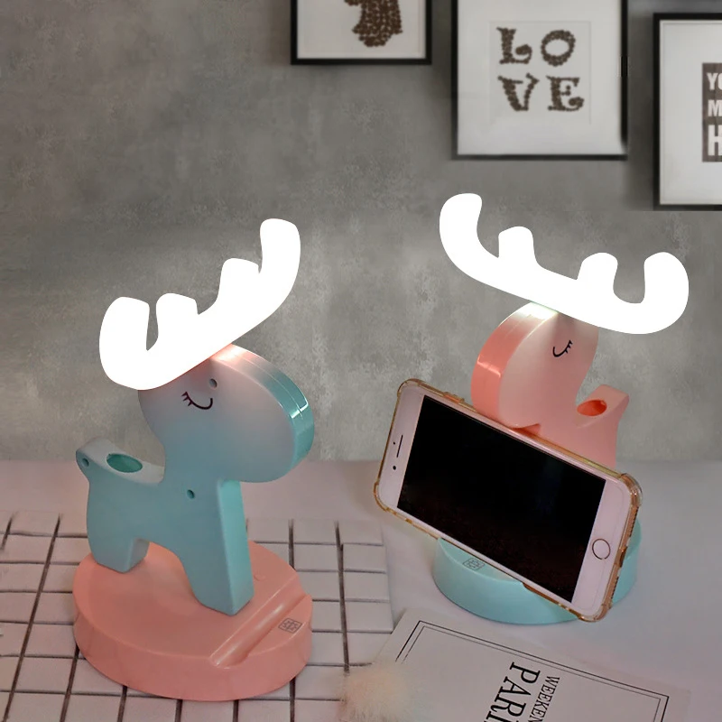 Multifunctional Night light Norse Mythology Christmas Elk Touch Desk Lamp Rechargeable Fairy Lights Luces LED Decoration treas of norse mythology