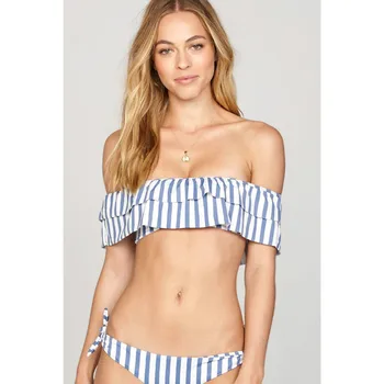 

Bikini Set Ruffle Swimsuit For Women Falbala Thong Off The Shoulder Bathing Suit Floral Swim wear 2018 Costume