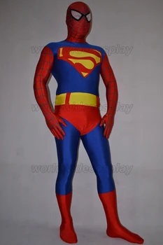 

Free Shipping Superman Spiderman Batman Cosplay Zentai Suit Custom Made for Christmas