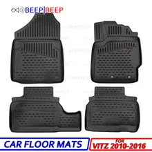 Автомобильные коврики для Toyota Vitz 2010-, автомобильные коврики, автомобильные коврики, водонепроницаемые, пыленепроницаемые, Нескользящие, для стайлинга автомобиля, украшение интерьера