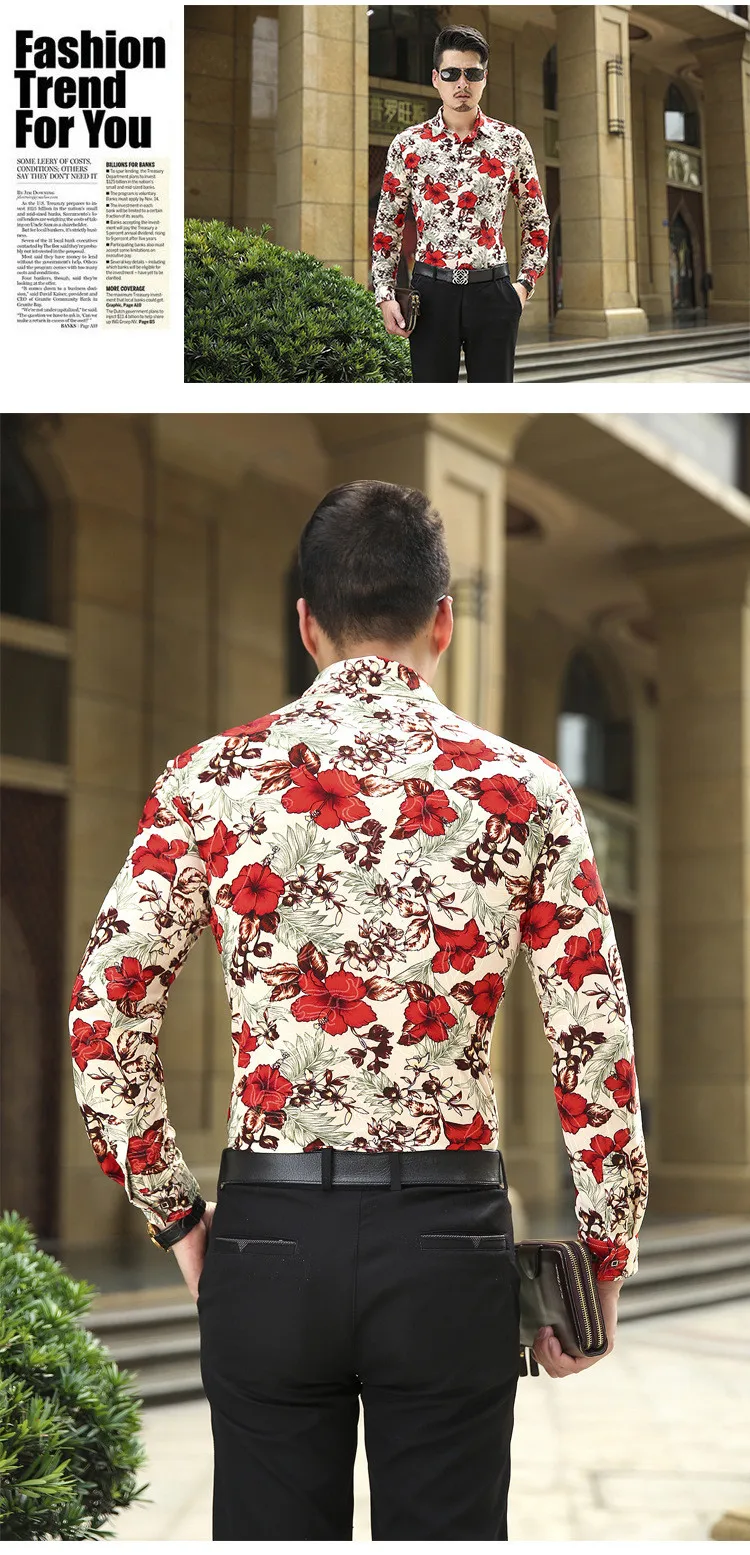 6XL 2019 Новое поступление мужская рубашка Китайский стиль принт с длинным рукавом рубашка мужская Chemise Homme Высокое качество Повседневная