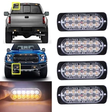 White Amber 12LED Flashing Recovery Strobe Car Emergency Light Grill Breakdown Beacon Warning Hazard 12V new 40 led magnetic mount rotating flashing amber dome beacon recovery warning light roadway safety