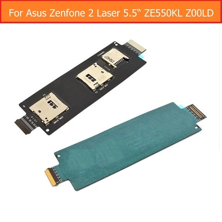 Натуральная Sim card reader держатель контактор для Asus zenfone 2 Laser ZE550kL ZE551kL Z00LD сменный слот лотка модуль