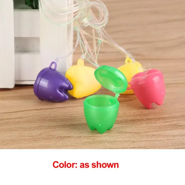 2018 New Colorful Baby Teeth Milk Teeth Box False Tooth Case Denture Accessories