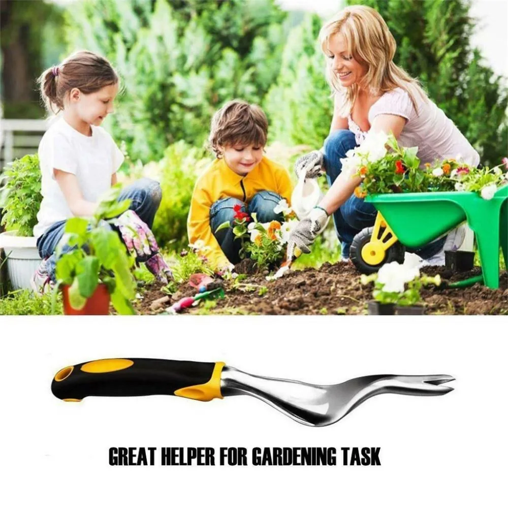 Manual fork metal hand garden tool grass extractor weeder root puller handle excavator extractor weeding tool FD