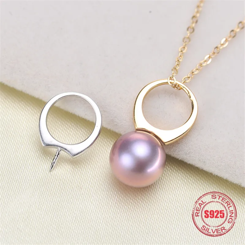 

925 sterling silver accessories Pearl Bead Caps Charms accessories DIY Pendant Charms pure silver earrings findings