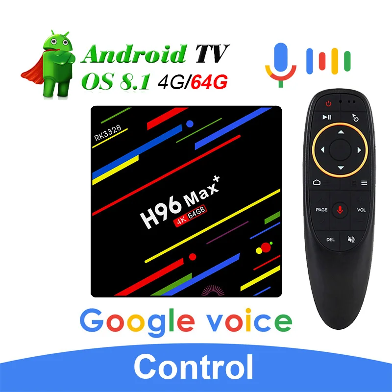 

2018 New H96 MAX+ TV BOX Android 8.1 Google Voice Control 4GB/64GB RK3328 Quad Core 4K VP9 H.265 WiFi 2.4G/5G Media Player