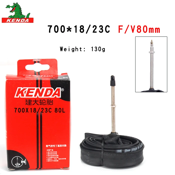 700 x18-23C FV80mm Kenda шины для горного велосипеда, шоссейные велосипедные шины 700*18 23 25 28 32 35 43 45C, запчасти для велосипеда AV FV, велосипедные бутиловые резиновые велосипедные внутренние трубы - Цвет: 700 x18-23C FV80mm