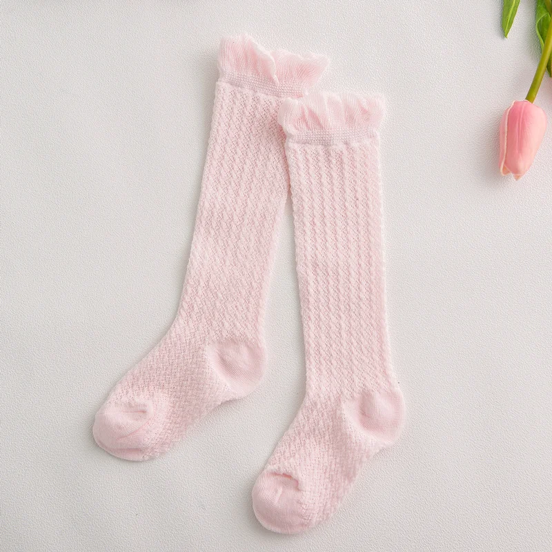 Носки для девочек, 5 цветов, детские гольфы, детские гольфы для новорожденных мальчиков и девочек, детские летние сетчатые носки для детей 0-6 лет