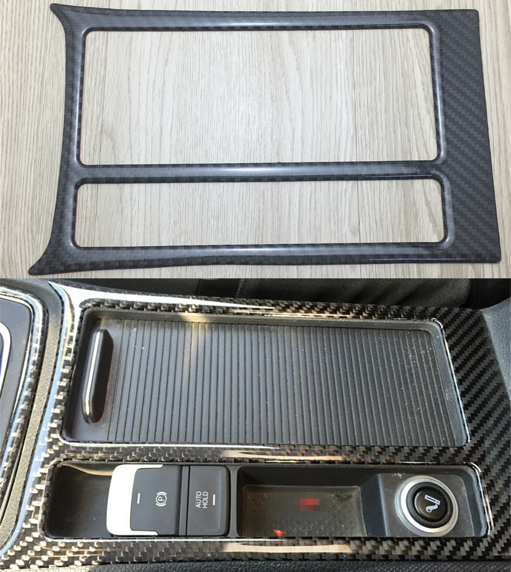 

For Volkswagen VW Golf 7 MK7 VII GTI 2014- 2017 Console Water Cup Holder Cigarette Lighter Frame Cover Trim Carbon Fiber