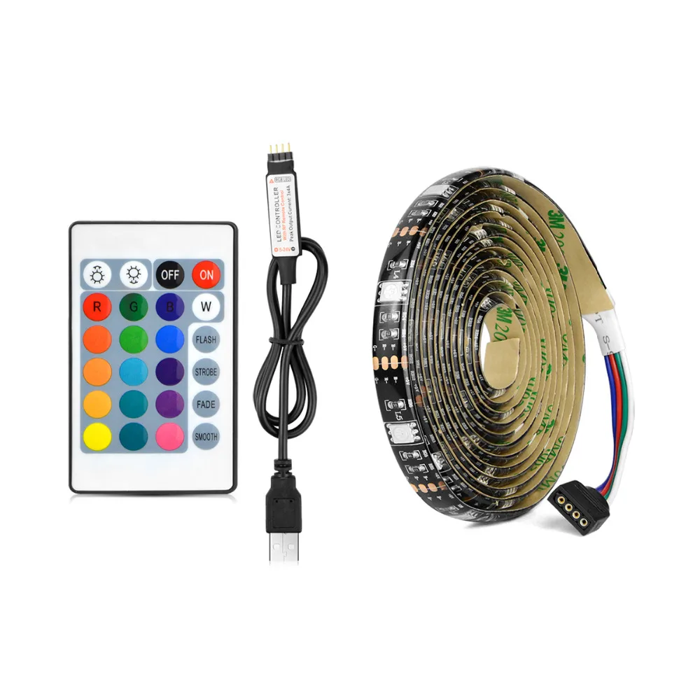 Светодиодная лента RGB 5 в постоянного тока USB 5050 лампа для книг лампочка подсветки