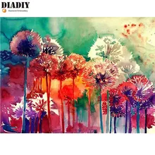 DIADIY 5d алмазов картина на заказ цвет цветы алмазы мозаика Одуванчик полный квадратный алмаз картина с алмазной вышивкой из страз