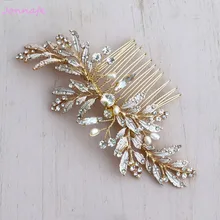 Jonnafe ручной работы золотой гребень для волос в виде листьев Бохо шиньон жемчуг свадебные аксессуары для волос расчески женские украшения для головы