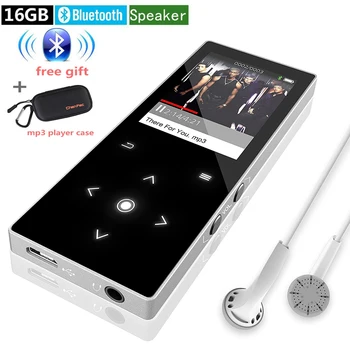 

16GB Bluetooth MP3 Music Player with Speaker Touch Button HiFi Quality Sound Lossless Player with FM + Free Gift mp3 player case