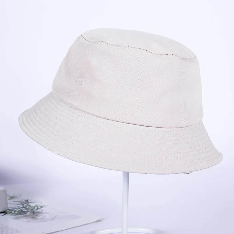 Vente Chaude 7 Solide Couleurs Seau Chapeaux pour Femmes Hommes Панама Seau cap Femmes Chapeau - Цвет: beige