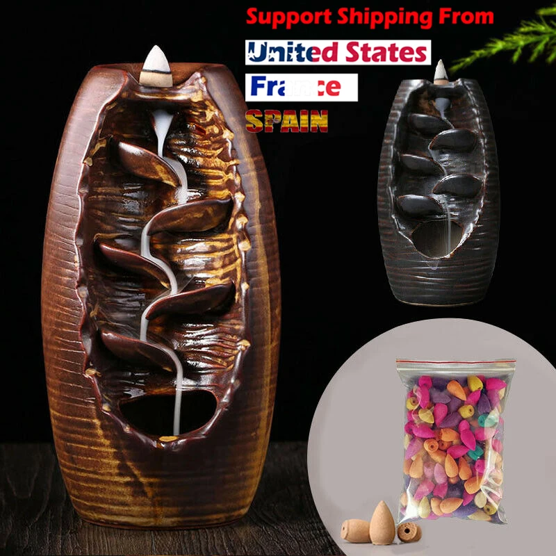 

Ceramic Backflow Waterfall Smoke Incense Burner Censer Holder incense stick holder backflow incense burner