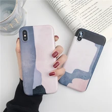 Colorful abstract Painting Soft TPU For iphone X XR XSMAX Phone Case For iPhone X 6 6S 7 8 Plus Pink Soft IMD Phone Cover