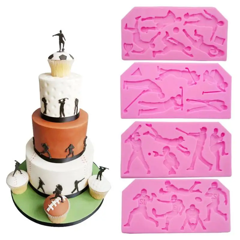 Sport Baseball Golf Soccer Rugby Football Fondant Cake Molds Chocolate