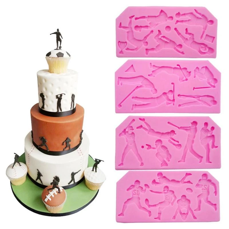 Sport Baseball Golf Soccer Rugby Football Fondant Cake Molds Chocolate Mould For The Kitchen Baking Sugarcraft Decoration Tool 2 Mould For Chocolate Mouldfondant Cake Mold Aliexpress
