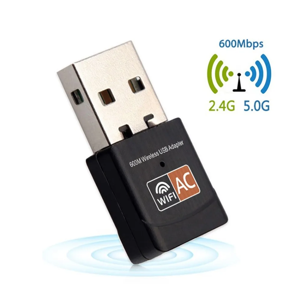 Мини 600 Мбит/с 2,4 г + 5 двухдиапазонное подключение беспроводной USB Адаптер Wi Fi приемник Dongle AC600M 802.11ac дома сетевой карты