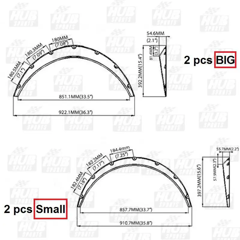 2 Big and 2 Small S-Универсальный 4 шт./компл. Jdm крыло брызговиков колеса Арки flare расширение flare s широкие полиуретановые HU-DLM10086 - Цвет: 2 Big and 2 Small