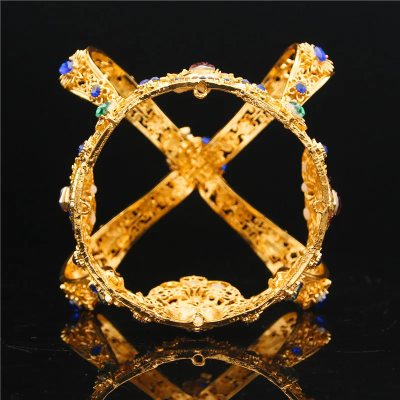 Barroco real rei coroa masculino diadema nupcial