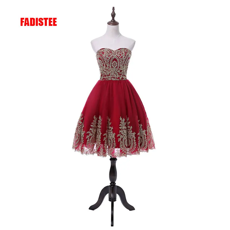 

FADISTEE New arrival dresses elegant crystal appliques cocktail party A-line vestidos de festa sexy strapless sexy short style