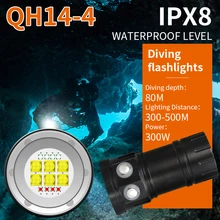 Tinhofire QH14-4 Дайвинг фонарик подводный 80 м 6x9090 белый XML2+ 4 xBlue+ 4 хкрасный для фотостудии видеосъемки фотографирования светодиодный Подводное фото заполняющий свет