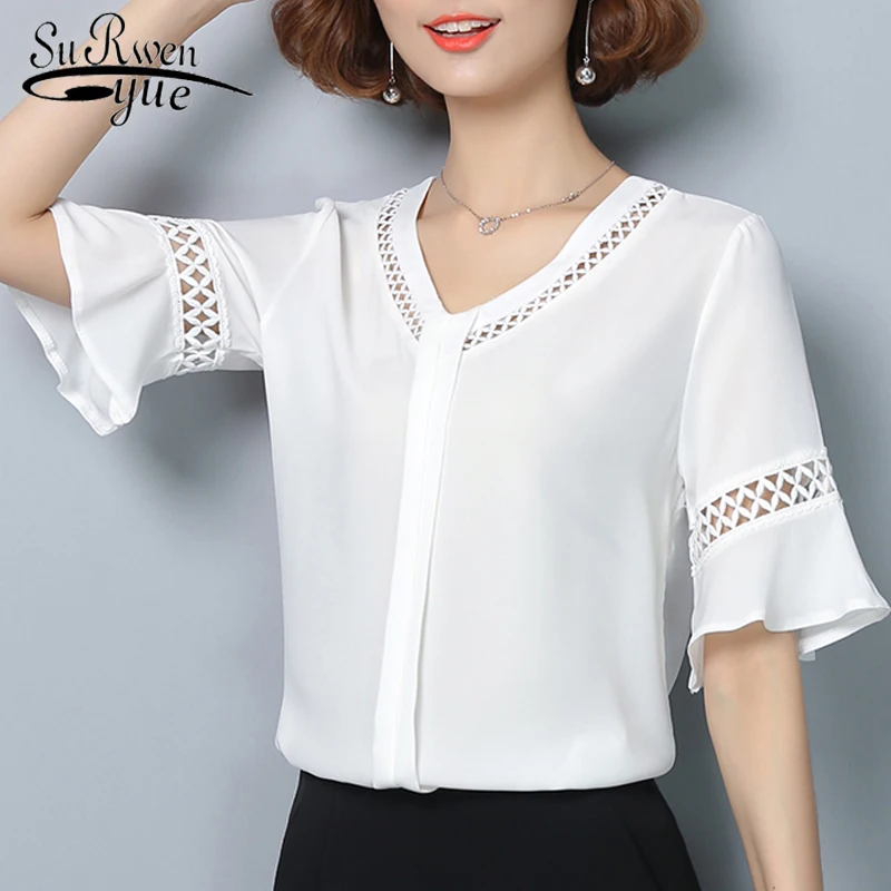 womens tops and blouses blusas femininas elegante  shirts women 2019  women shirts  chiffon blouse women blouses  V-Neck 3107 50