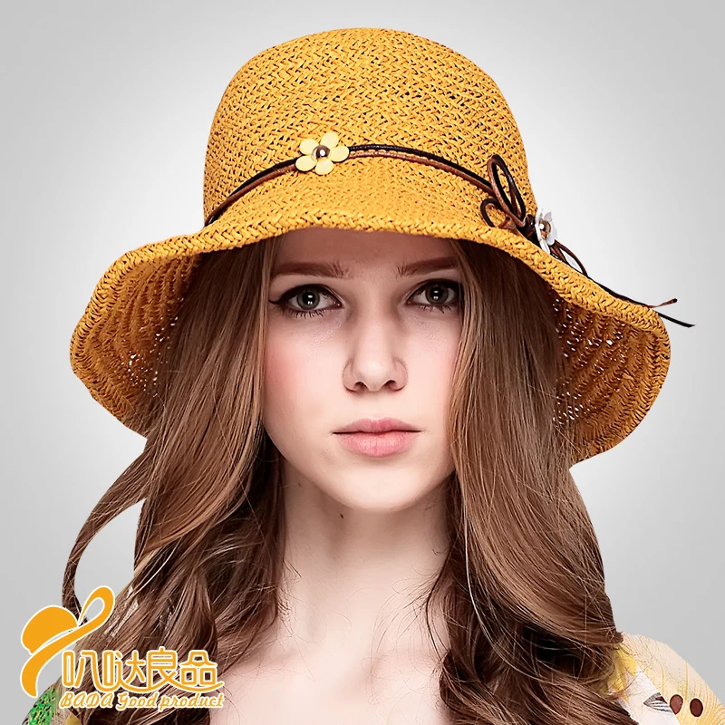 Personality Fashion Sun Hats with Belt Small Flowers Lovely Girls